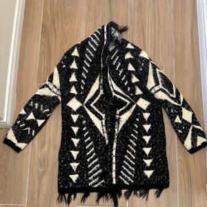 Shyanne Black and White Geometric Cardigan
